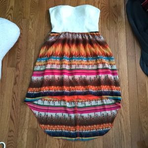 Strapless, patterned summer dress